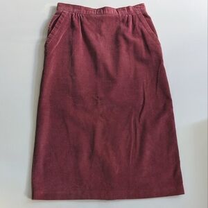 Vintage 70s Country Suburbans Womens 6 26" Pink Corduroy Skirt with Pockets